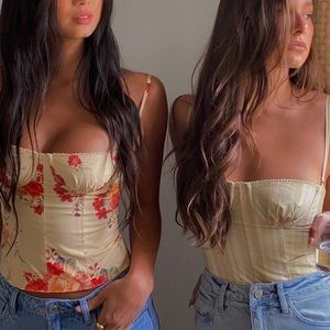 We Wore What Striped Corset Top